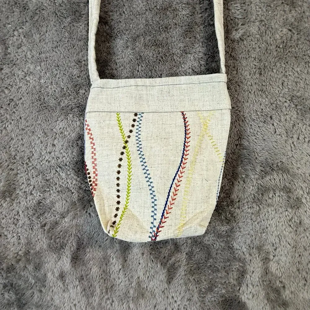 Handmade Beach Print Canvas Purse Shoulder Bag Crossbody Tote Umbrella Sailboats
